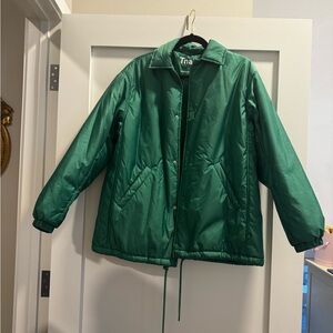 TNA Aritzia Green Coached Jacket